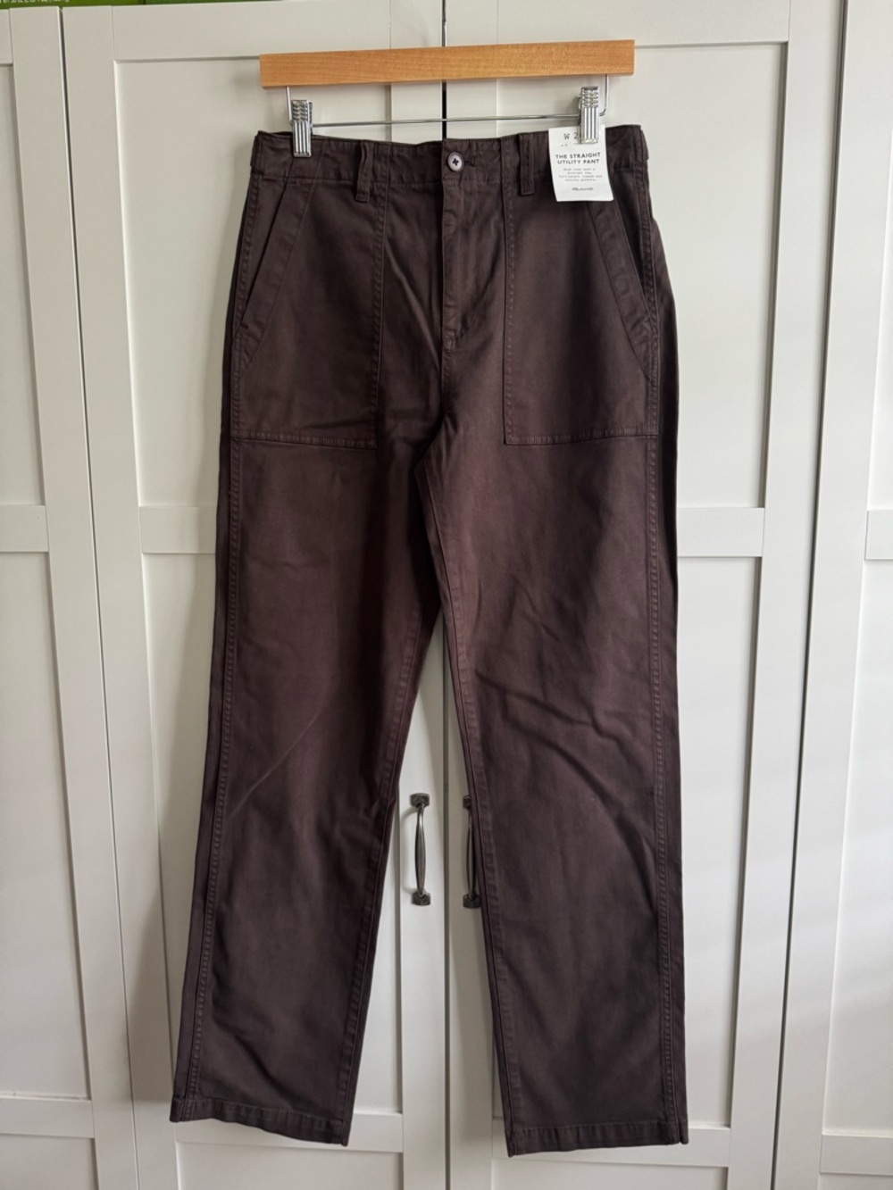 Madewell Tall Utility Straight-Leg Pant in Brown Size 26T